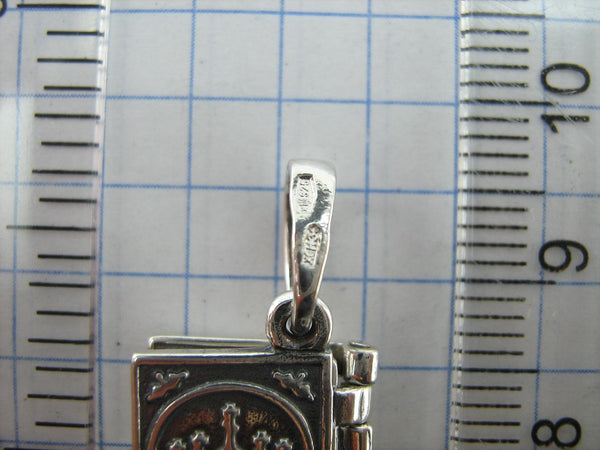 SOLID 925 Sterling Silver Bible Book Euchologion Lord's Prayer Our Father Pater Noster New Christian Church Faith Jewelry MD001772