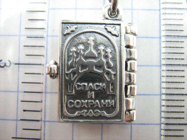 SOLID 925 Sterling Silver Bible Book Euchologion Lord's Prayer Our Father Pater Noster New Christian Church Faith Jewelry MD001772
