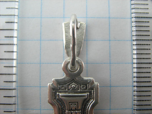 925 Sterling Silver Cross Pendant Crucifix Angels Saints Oxidized Prayer Text Vintage Christian Church Fine and Faith Jewelry CR000996