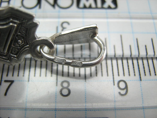 925 Sterling Silver Cross Pendant Crucifix Angels Saints Oxidized Prayer Text Vintage Christian Church Fine and Faith Jewelry CR000996