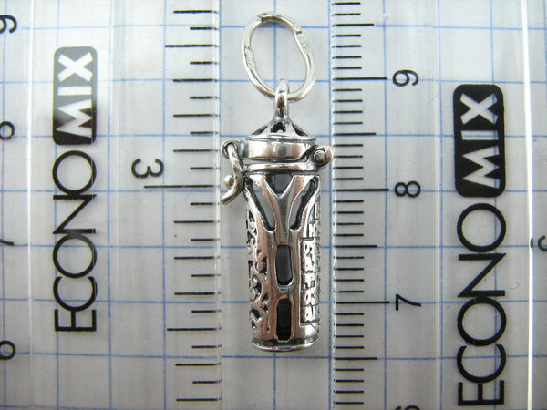 SOLID 925 Sterling Silver Locket Pendant Old Believers Grapevine Cross Prayer Text New Christian Church Fine and Faith Jewelry MD001773