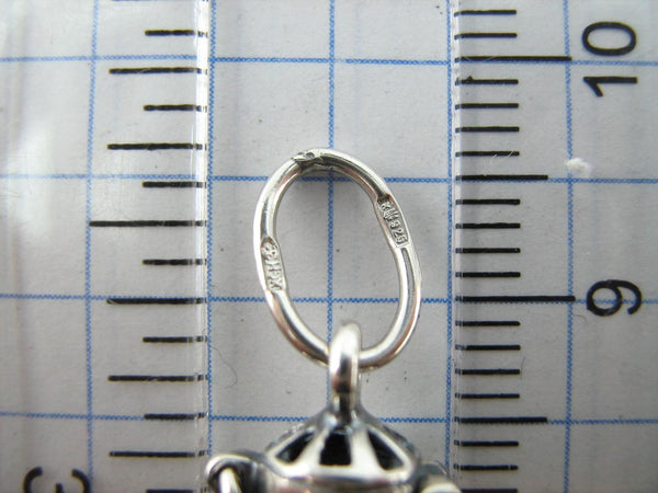 SOLID 925 Sterling Silver Locket Pendant Old Believers Grapevine Cross Prayer Text New Christian Church Fine and Faith Jewelry MD001773