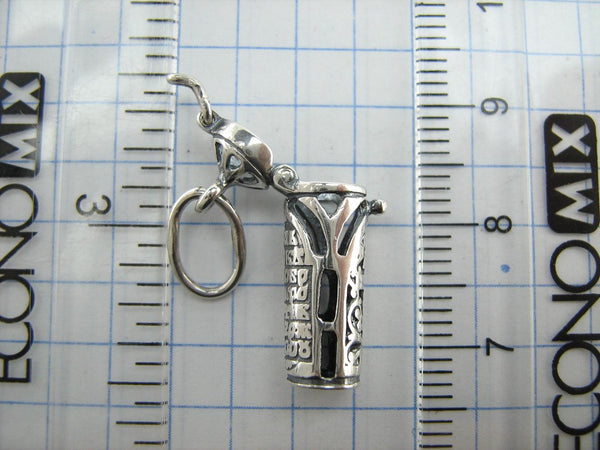SOLID 925 Sterling Silver Locket Pendant Old Believers Grapevine Cross Prayer Text New Christian Church Fine and Faith Jewelry MD001773