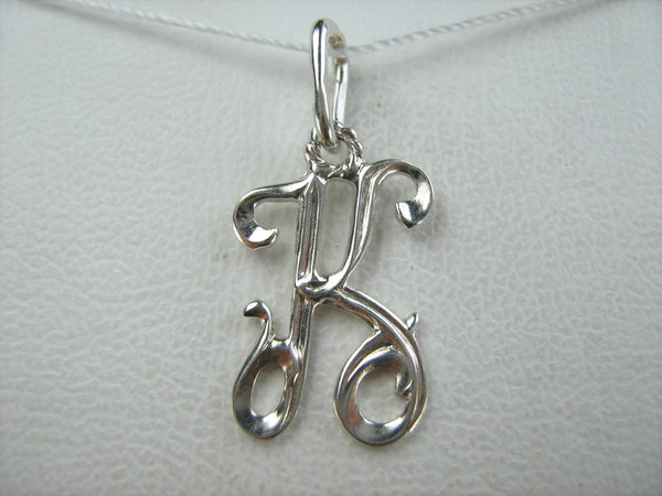 Sterling silver pendant letter K. Item code PN001949. Picture 4