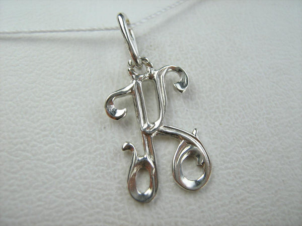 Sterling silver pendant letter K. Item code PN001949. Picture 5