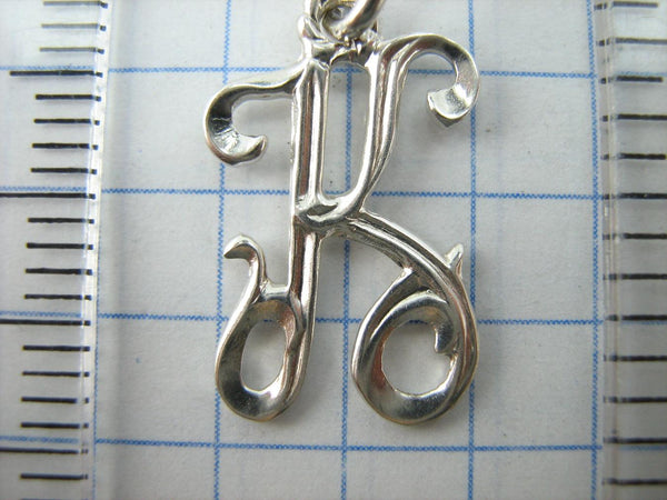 Sterling silver pendant letter K. Item code PN001949. Picture 8