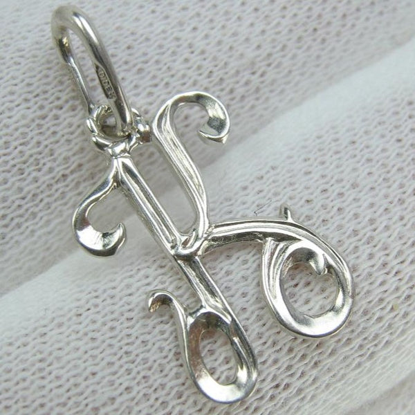 Sterling silver pendant letter K. Item code PN001949. Picture 1