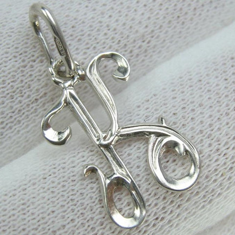 Sterling silver pendant letter K. Item code PN001949. Picture 1