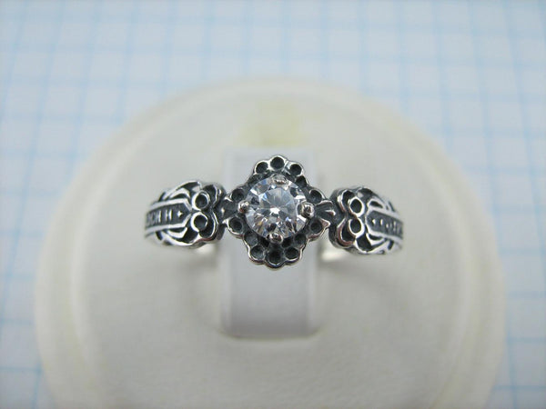 925 Sterling Silver Ring Band US Size 7.75 Prayer Inscription Filigree Pattern New Christian Church Faith Jewelry RI001561