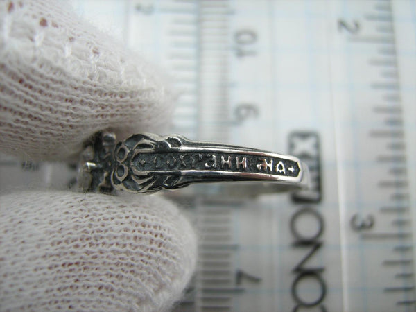 925 Sterling Silver Ring Band US Size 7.75 Prayer Inscription Filigree Pattern New Christian Church Faith Jewelry RI001561