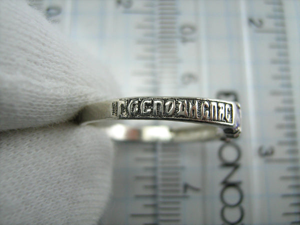 925 Sterling Silver Band Ring US size 9.0 Prayer Scripture Purple Pink Stones New Christian Church Faith Jewelry RI000891