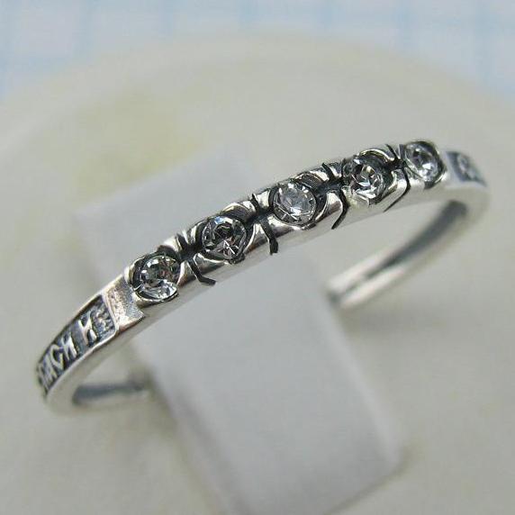 925 Sterling Silver Ring Band US Size 7.75 Prayer Scripture Guardian Cross Stone New Christian Church Faith Jewelry RI001407