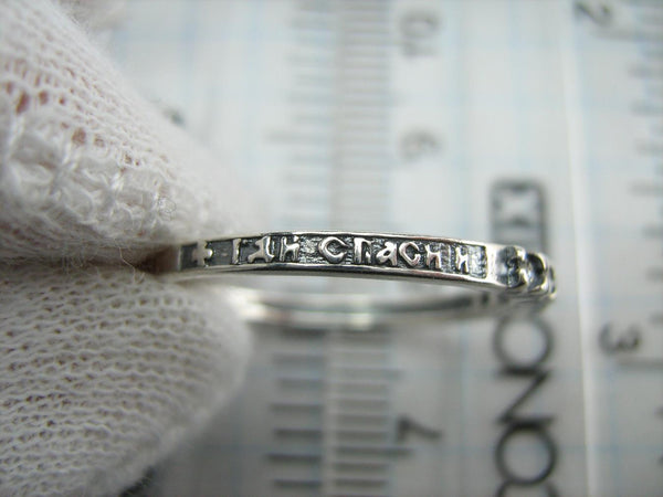 925 Sterling Silver Ring Band US Size 7.75 Prayer Scripture Guardian Cross Stone New Christian Church Faith Jewelry RI001407