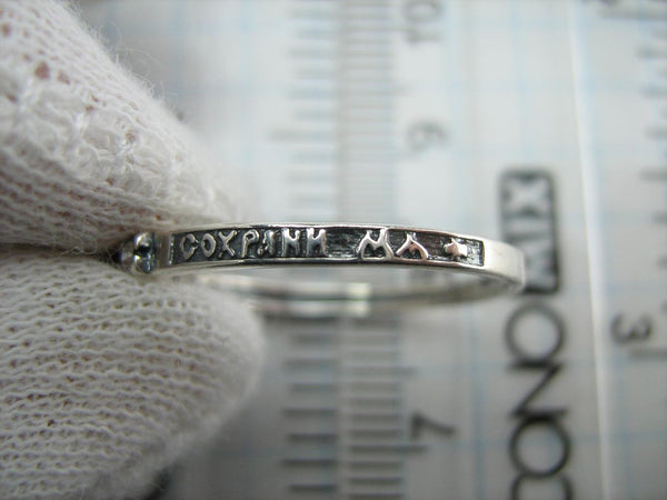 925 Sterling Silver Ring Band US Size 7.75 Prayer Scripture Guardian Cross Stone New Christian Church Faith Jewelry RI001407