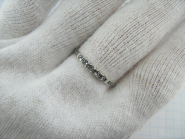 925 Sterling Silver Ring Band US Size 7.75 Prayer Scripture Guardian Cross Stone New Christian Church Faith Jewelry RI001407