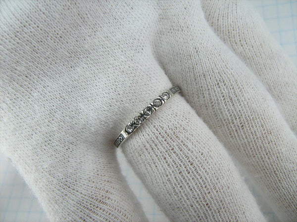 925 Sterling Silver Ring Band US Size 7.75 Prayer Scripture Guardian Cross Stone New Christian Church Faith Jewelry RI001407