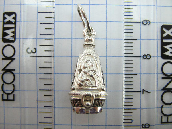 925 Sterling Silver Locket Pendant Mother Mary Openwork Rose Lilac Stone Prayer New Christian Church Fine Faith Jewelry MD001737