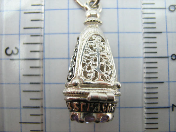 925 Sterling Silver Locket Pendant Mother Mary Openwork Rose Lilac Stone Prayer New Christian Church Fine Faith Jewelry MD001737