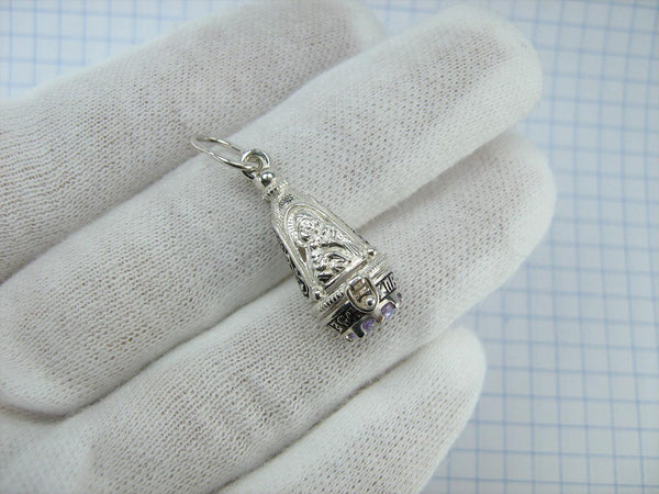 925 Sterling Silver Locket Pendant Mother Mary Openwork Rose Lilac Stone Prayer New Christian Church Fine Faith Jewelry MD001737