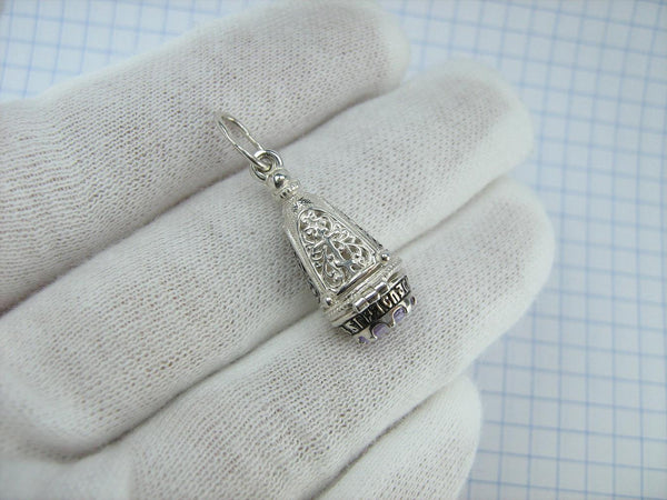 925 Sterling Silver Locket Pendant Mother Mary Openwork Rose Lilac Stone Prayer New Christian Church Fine Faith Jewelry MD001737