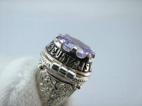 925 Sterling Silver Locket Pendant Mother Mary Openwork Rose Lilac Stone Prayer New Christian Church Fine Faith Jewelry MD001737