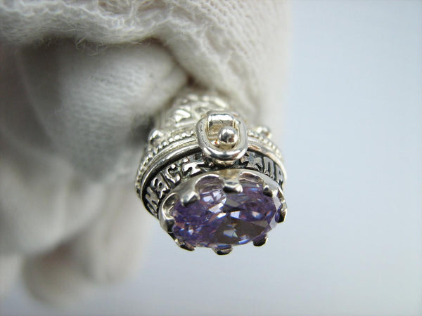 925 Sterling Silver Locket Pendant Mother Mary Openwork Rose Lilac Stone Prayer New Christian Church Fine Faith Jewelry MD001737