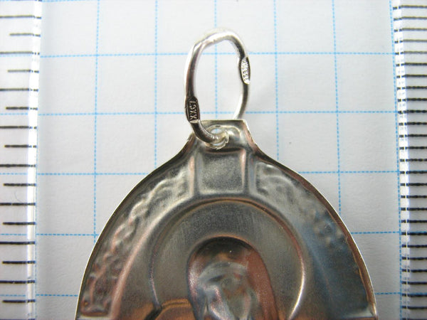 925 Sterling Silver Pendant Mother of God Mary Unfading Bloom Eternal Flower Vintage Christian Church Fine Faith Jewelry MD001179