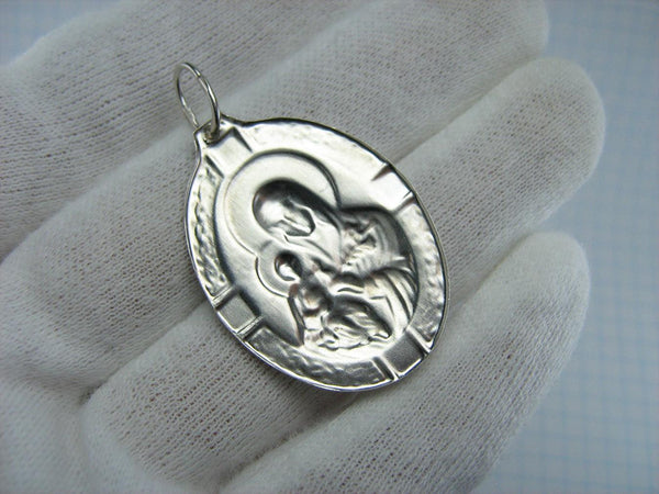 925 Sterling Silver Pendant Mother of God Mary Unfading Bloom Eternal Flower Vintage Christian Church Fine Faith Jewelry MD001179