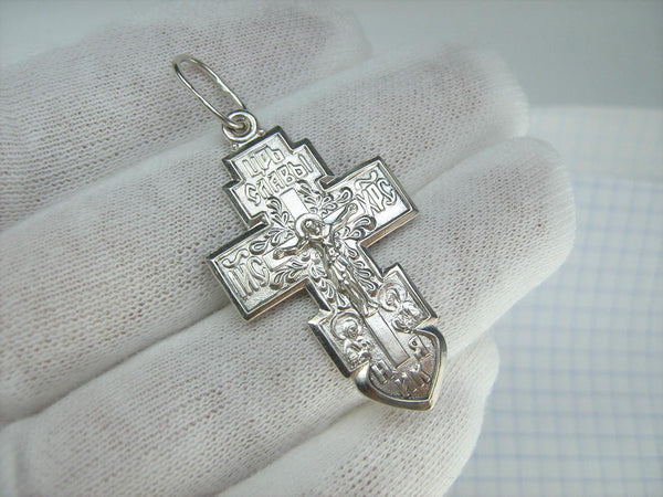 Pendentif croix en argent sterling 925 massif motif filigrane Crucifix Vintage Christian Church Fine Faith Jewelry CR002045