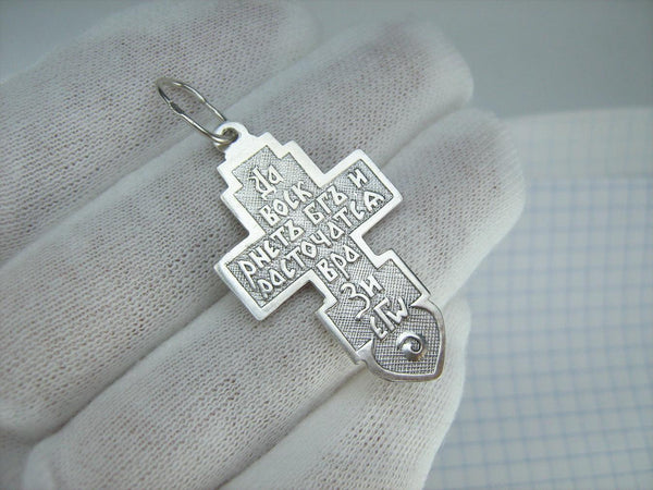 Pendentif croix en argent sterling 925 massif motif filigrane Crucifix Vintage Christian Church Fine Faith Jewelry CR002045