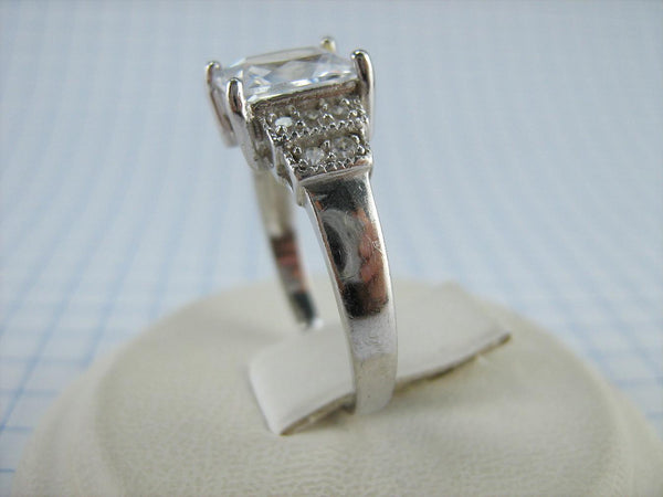 925 Sterling Silver Ring Band US size 7.5 CZ Stone Engagement Wedding Proposal Vintage Fine Jewelry RI001834