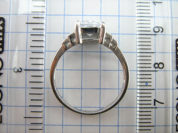 925 Sterling Silver Ring Band US size 7.5 CZ Stone Engagement Wedding Proposal Vintage Fine Jewelry RI001834