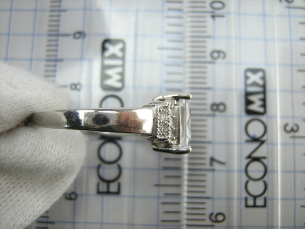 925 Sterling Silver Ring Band US size 7.5 CZ Stone Engagement Wedding Proposal Vintage Fine Jewelry RI001834