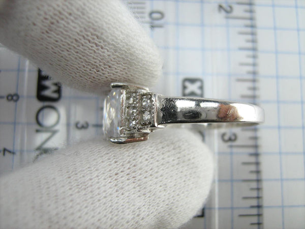 925 Sterling Silver Ring Band US size 7.5 CZ Stone Engagement Wedding Proposal Vintage Fine Jewelry RI001834