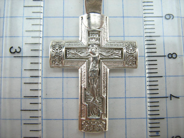 Pendentif croix en argent sterling 925 massif Crucifix Chérubin Prière Modèle en bois Vintage Église chrétienne Bijoux de foi fine CR002065