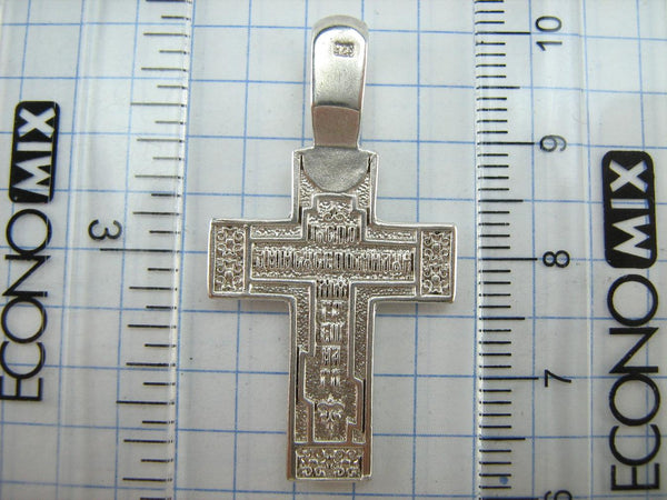 Pendentif croix en argent sterling 925 massif Crucifix Chérubin Prière Modèle en bois Vintage Église chrétienne Bijoux de foi fine CR002065