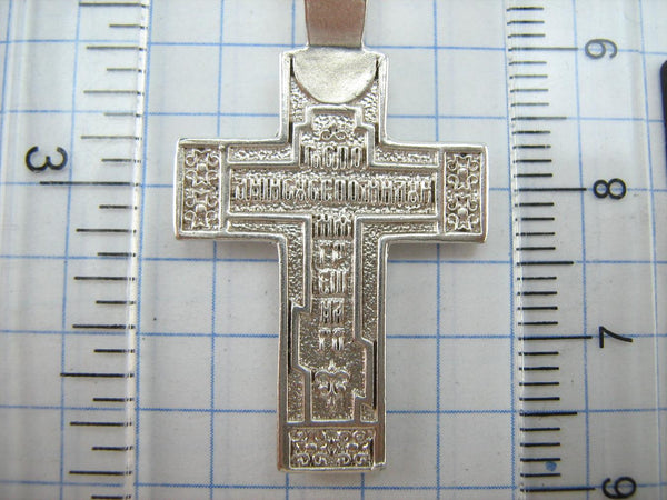 Pendentif croix en argent sterling 925 massif Crucifix Chérubin Prière Modèle en bois Vintage Église chrétienne Bijoux de foi fine CR002065