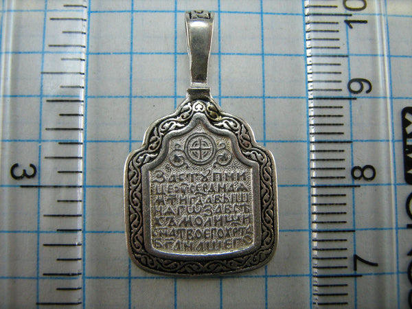 925 Sterling Silver Icon Pendant Medal Mother of God Kazanskaya Filigree Frame Vintage Christian Church Fine Faith Jewelry MD000733