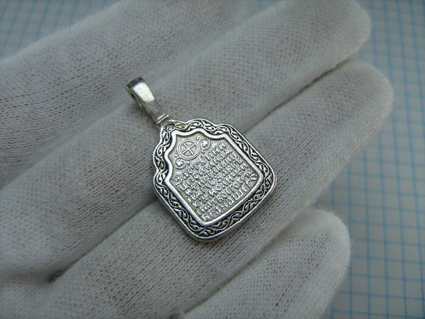 925 Sterling Silver Icon Pendant Medal Mother of God Kazanskaya Filigree Frame Vintage Christian Church Fine Faith Jewelry MD000733