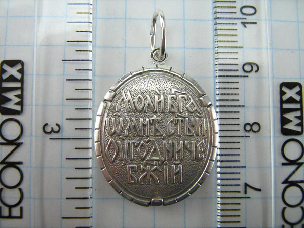 SÓLIDO 925 Icono de plata Medalla colgante Santo Príncipe Romano Uglitskii Icono Texto de oración Iglesia cristiana Joyería fina y de fe MD000952