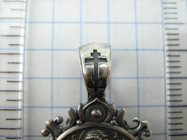 925 Sterling Silver icon pendant and medal depicting Saint Angel with cross and wings. Item number MD001904. Picture 7