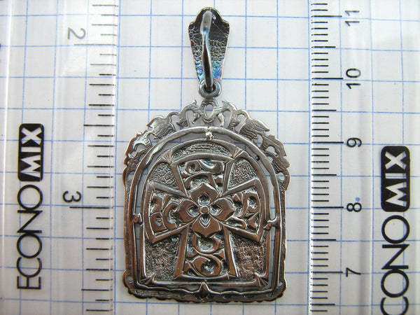 Vintage solid 925 Sterling Silver icon pendant and medal depicting Saint George’s battle with Dragon. Item number MD001671B. Picture 9