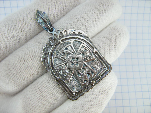 Vintage solid 925 Sterling Silver icon pendant and medal depicting Saint George’s battle with Dragon. Item number MD001671B. Picture 3