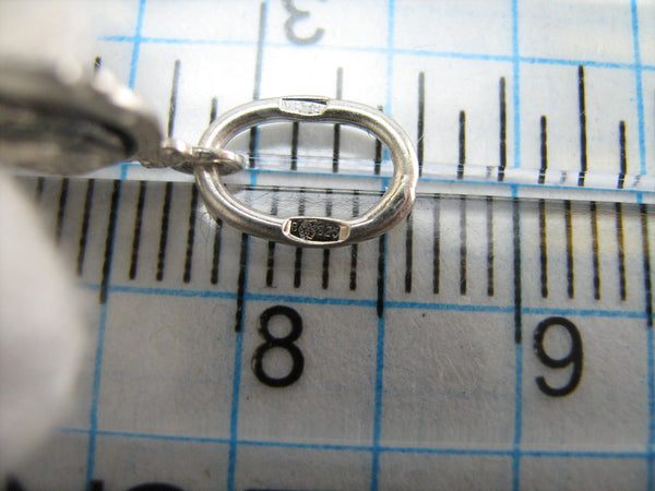 Solid 925 Sterling Silver small oval oxidized icon pendant and medal with prayer inscription to Saint Joanna Myrrhbearer decorated with filigree oval frame. Item number MD000698. Picture 9