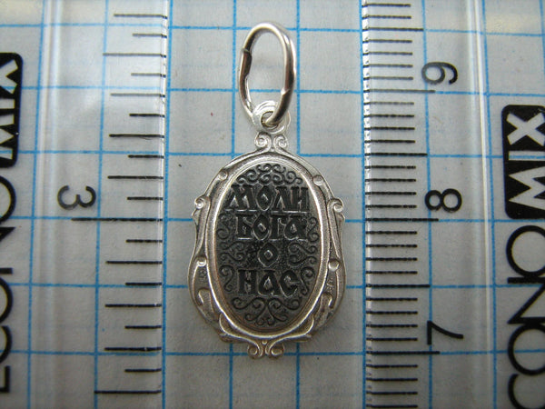 925 Sterling Silver icon pendant and medal with prayer inscription to Saint Martyr Nika decorated with filigree oval frame. Item number MD000714. Picture 9