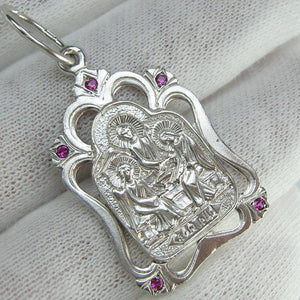 925 Sterling Silver Holy Trinity icon pendant and medal. Item code MD001875. Picture 1