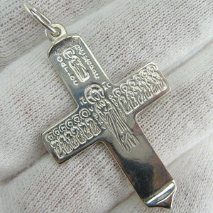 925 Sterling Silver Saint Mark cross pendant with Greek and Cyrillic inscriptions. Item code CR001039. Picture 1