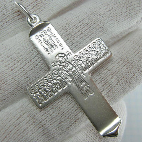 925 Sterling Silver Saint Mark cross pendant with Greek and Cyrillic inscriptions. Item code CR001046. Picture 1