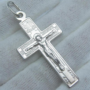 925 Sterling Silver cross pendant and crucifix with the image of Saint Andrew the Apostle. Picture 1
