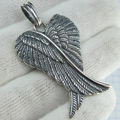 925 Sterling Silver angel wings necklace shaped heart. Item code PN001756. Picture 1